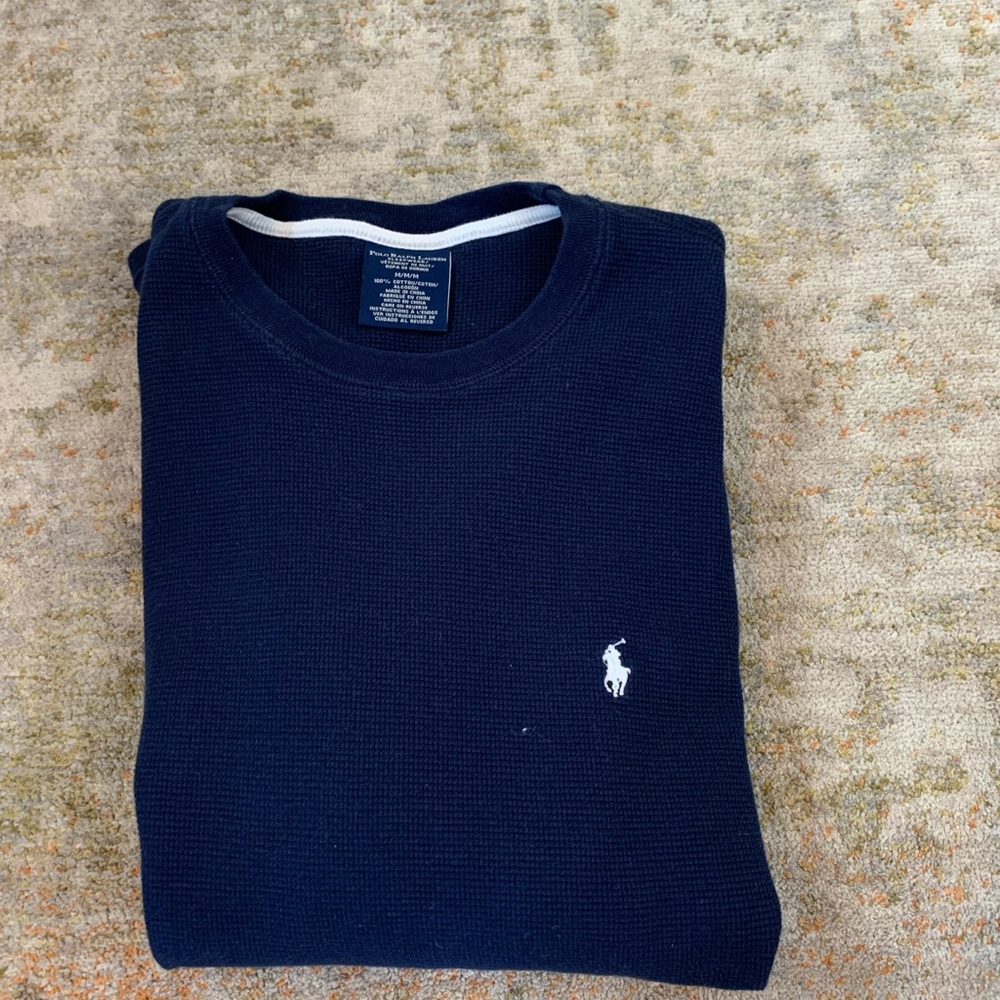 Blue Long Sleeve Polo Ralph Lauren